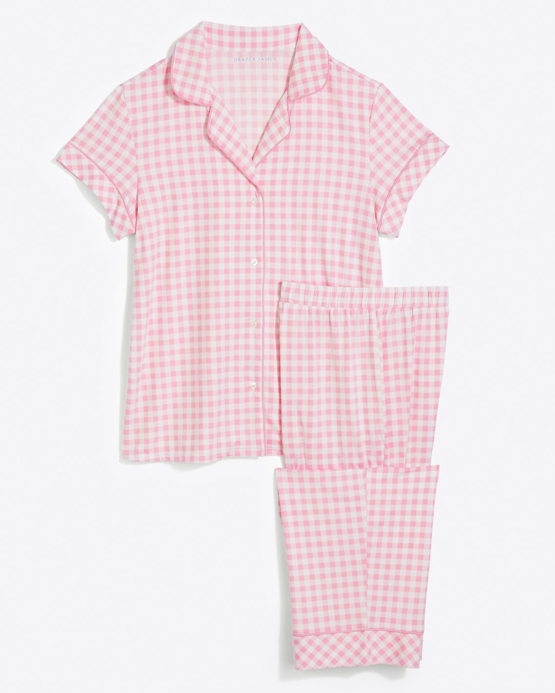 Linda PJ Set in Light Pink Gingham