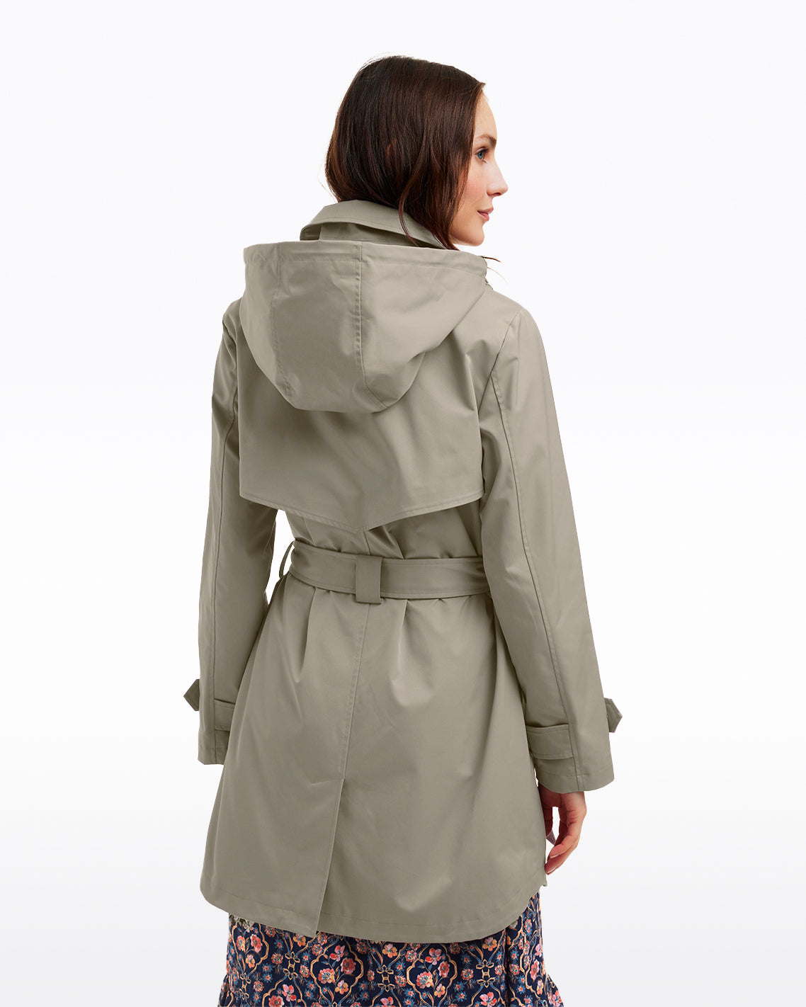 Meghan Trench Coat in Spring Sage