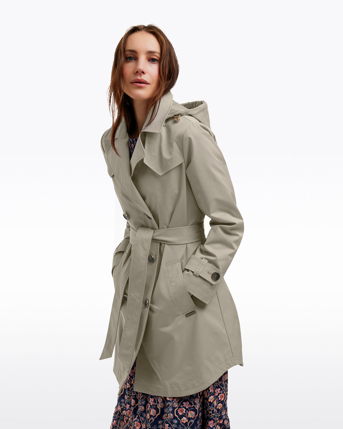 Meghan Trench Coat in Spring Sage