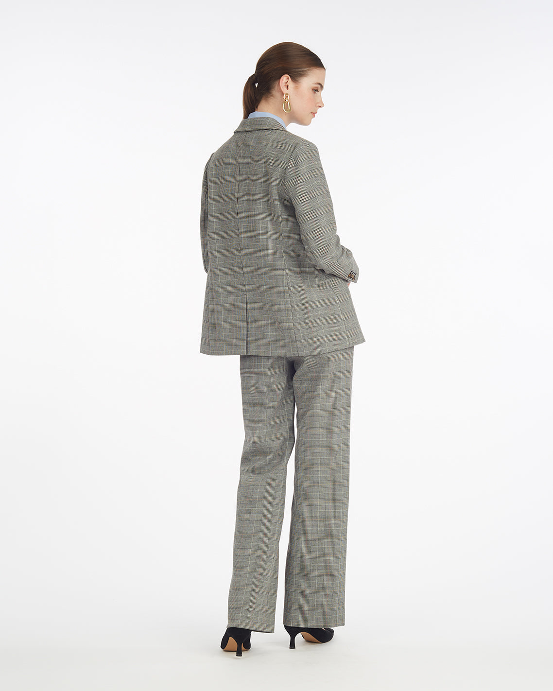 Wide Leg Glen Check Pant