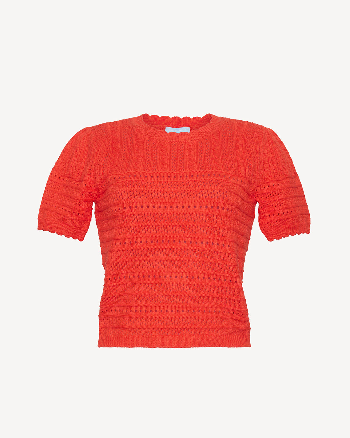 Short Sleeve Pointelle Sweater