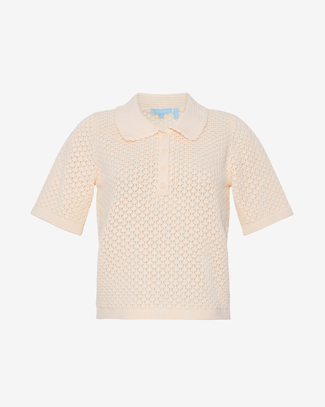 Sweater Polo with Scalloped Collar