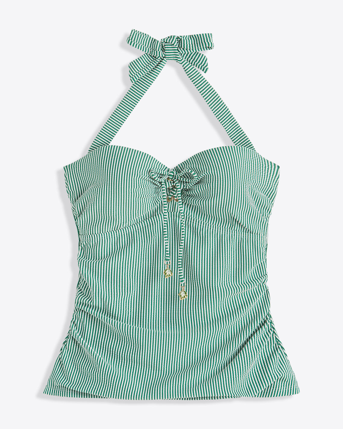 Seersucker Halter Bandeau Tankini