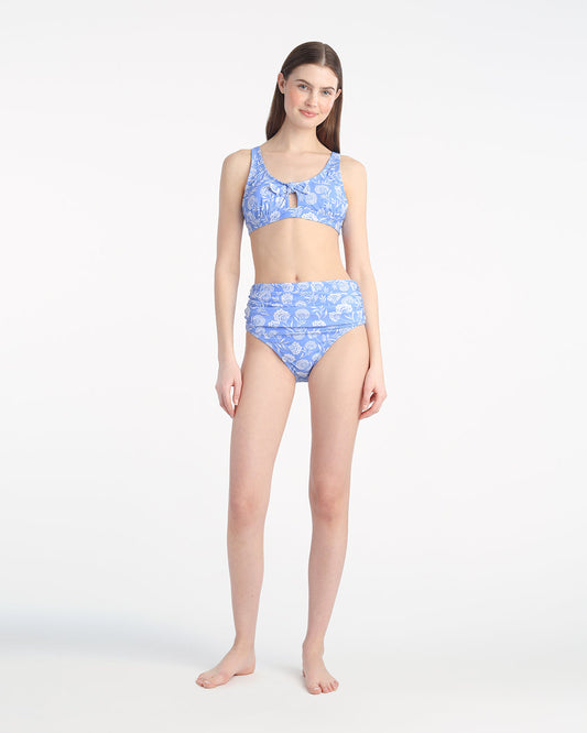 Abstract Dahlia Bikini Top