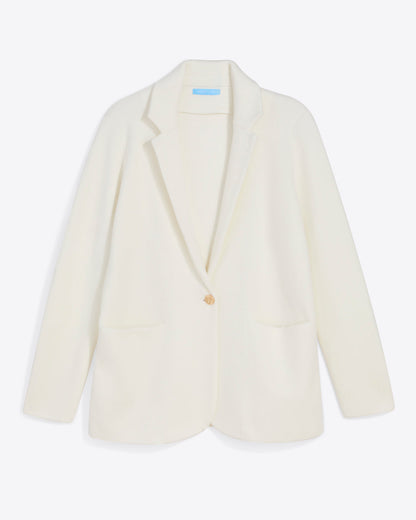Sweater Knit Blazer in Magnolia White