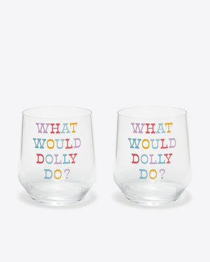 WWDD Acrylic Stemless Wine Glass Set