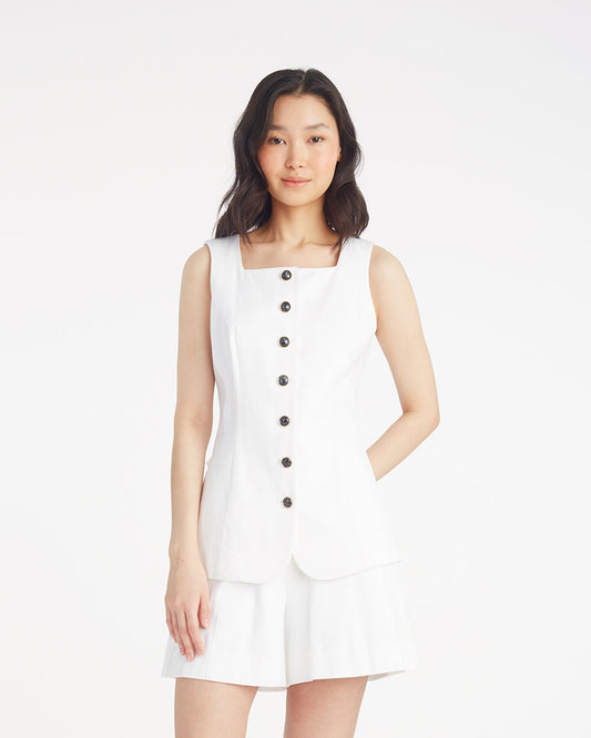 Tailored Top in Pique