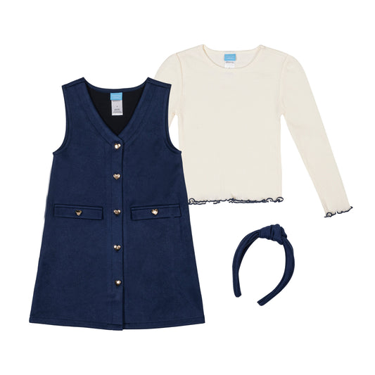 Girls' Top, Dress And Headband Set