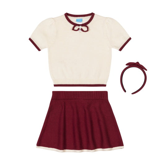 Girls' Top, Skirt And Headband Set