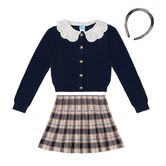 Girls' Sweater, Skirt And Headband Set